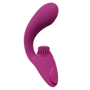 Gen - Triple Motor G-Spot Vibrator with Pulse Wave and Vibrating Bristles - Pink