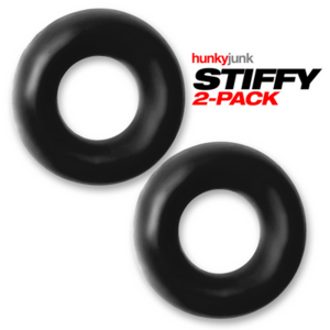 Stiffy - 2-pack No-Roll Cockrings - Tar Ice