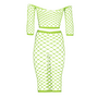 Langsleeve Crop Top en Lange Rok - One Size - Neon Groen