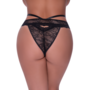 Peek-a-Boo Cheeky Panty - 2X - Zwart