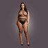 2 Pc Crop Top - Pantie and Fishnet Structure - OSX - Black_