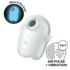 Glowing Ghost - Glow in the Dark - Double Air Pulse Vibrator - White_