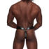 Taurus - Immitatieleren Chastity Cage Thong - One Size - Zwart_