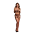 Two Piece Set with Underwired Open-Cup Bra and Panty with Laced Up Details - One Size - Black_