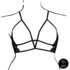 Open Cup Triangle Bra with Lace and Adjustable Sliders - Plus Size - Black_