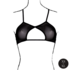 Keyhole Mesh Bra with Double Back Straps and Adjustable Sliders - One Size - Black_