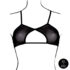 Keyhole Mesh Bra with Double Back Straps and Adjustable Sliders - Plus Size - Black_