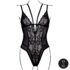 Wireless Lace Bodysuit with Adjustable Sliders - One Size - Black_