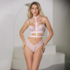 Ik ben jouw Venus - Scalloped Lace Teddy met Verstelbare Bandjes - L - Roze_